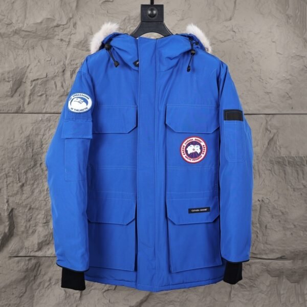 CG Utility Parka Coat with Fur-Trim Hood - Blue
