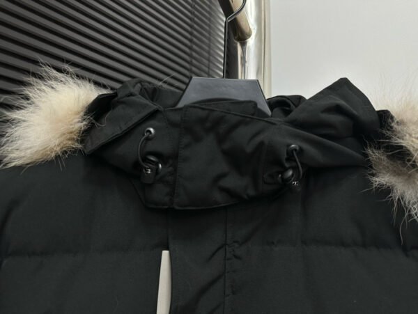 CG Hooded Puffer Jacket with Faux Fur Trim - Black