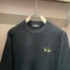 e926ed8a FND Monogram Crew Neck Jumper with Emblem Detail - Black