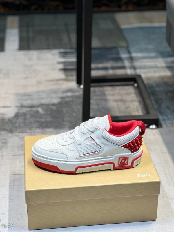 e9779a48 CLB Trainers with Multi-Panel Details and Studded Heel - Red/White