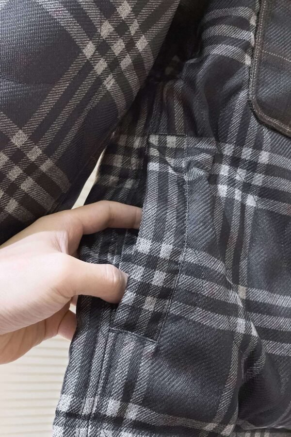 BRBY Check Jacket with Snap Buttons - Black