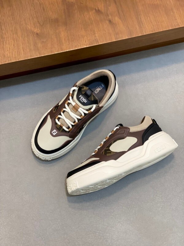 FND Low-Top Trainers with Taupe Details - Brown