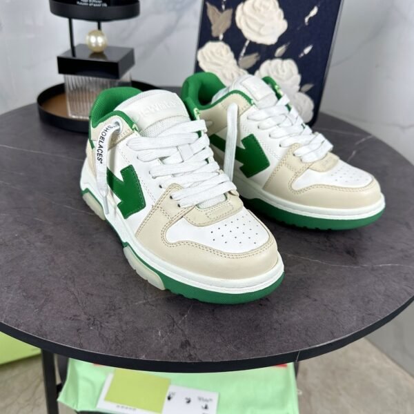 OFFW Trainers with Green Contrast Panels