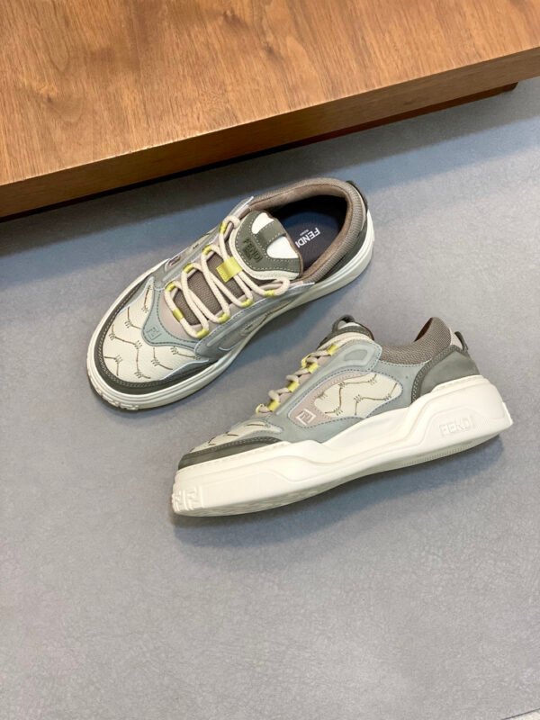 FND Chunky Trainers with Lime Accents - Green/White