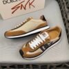DG Low-Top Trainers with Tan & Beige Contrast Panels