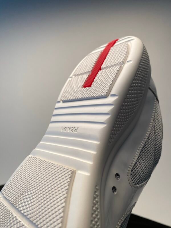 ece9ec79 PRDA Trainers with Mesh Panels and Contrast Smooth Overlays - White