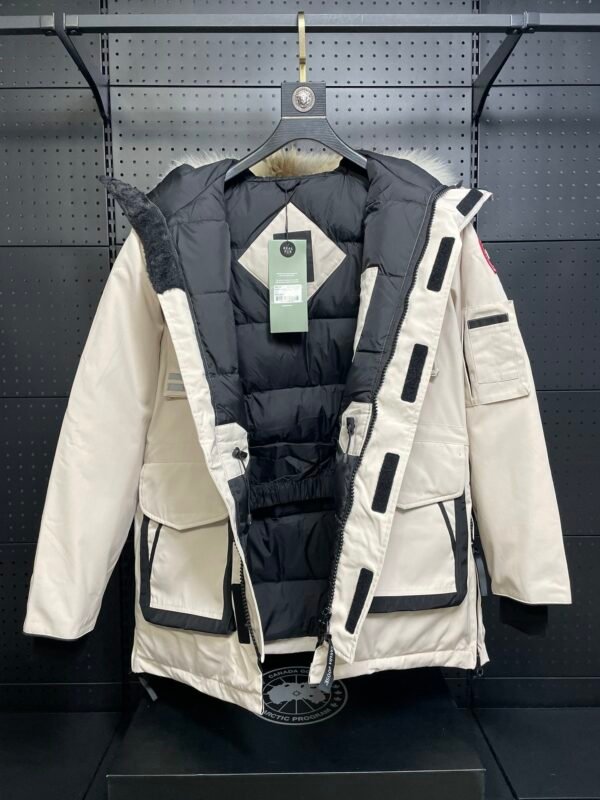 CG Utility Parka Coat with Fur-Trim Hood - White