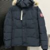 CG Hooded Puffer Jacket with Faux Fur Trim - Navy Blue
