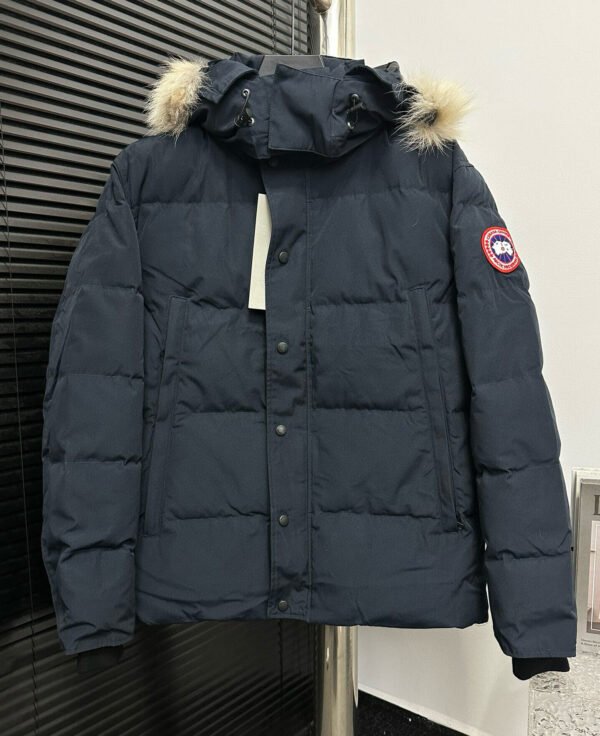 CG Hooded Puffer Jacket with Faux Fur Trim - Navy Blue