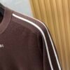 ee22394a FND Crew Neck Jumper with Contrast Sleeve Stripe Detail - Brown