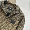 FND All-Over Pattern Zip-Up Jacket - Dark Brown
