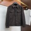 FND All-Over Pattern Button-Front Jacket - Dark Brown