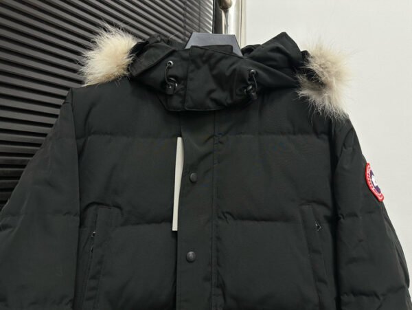 CG Hooded Puffer Jacket with Faux Fur Trim - Black