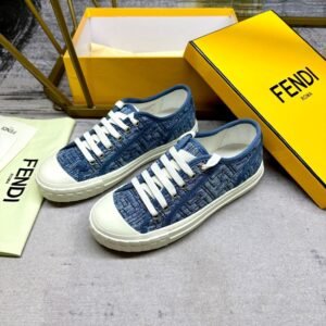 ef8a6c76 FND Low-Top Trainers with Subtle All-Over Logo Textured - Blue