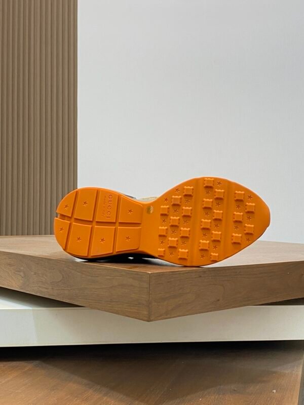 GCCI Trainers with All-Over Monogram Pattern - Red/Beige