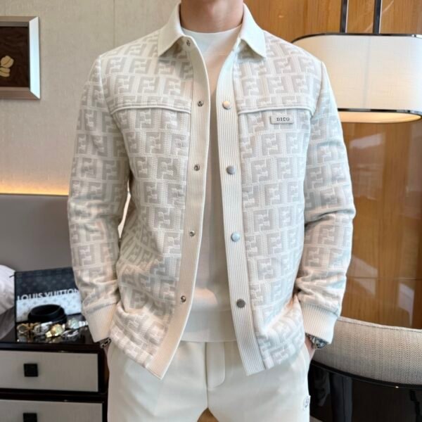 FND Textured Jacquard Jacket - White