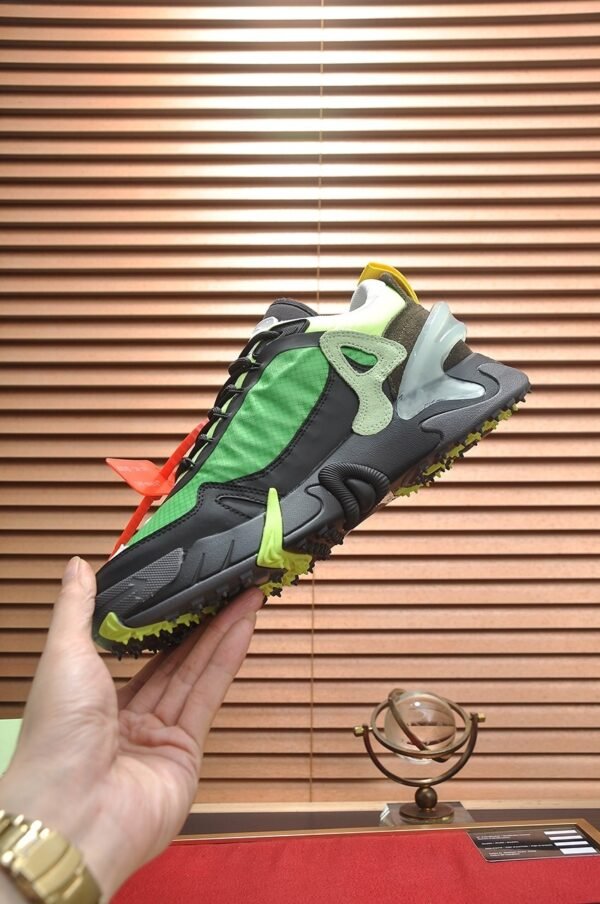 OFFW Chunky Trainers with Layered Panel Details - Green/Black