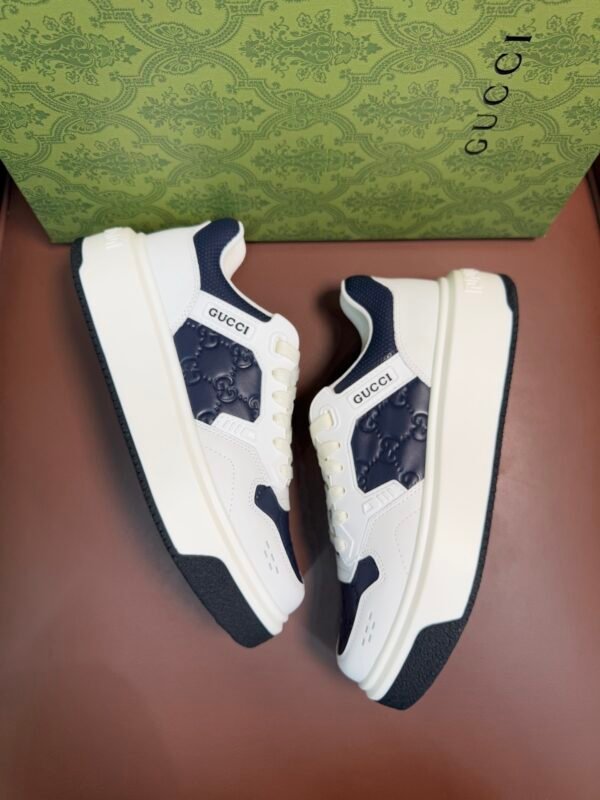 GCCI Trainers with Navy Embossed Monogram