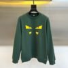 FND Crew Neck Jumper with Graphic Eye Detail - Green