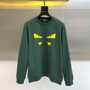 FND Crew Neck Jumper with Graphic Eye Detail - Green