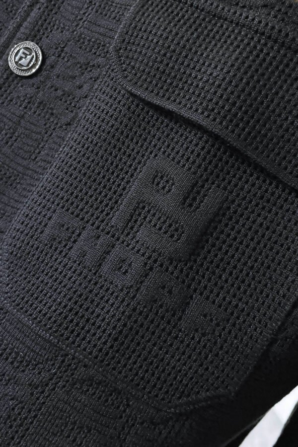 FND Textured Button-Front Jacket - Black