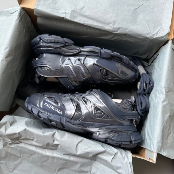 BLNCG Chunky Low-Top Trainers in Dark Grey with Layered Panels