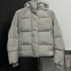 CG Hooded Puffer Jacket with Zip Pockets - Stone Grey