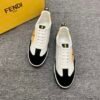 FND Low-Top Trainers with Contrast Yellow Panels - Black/White