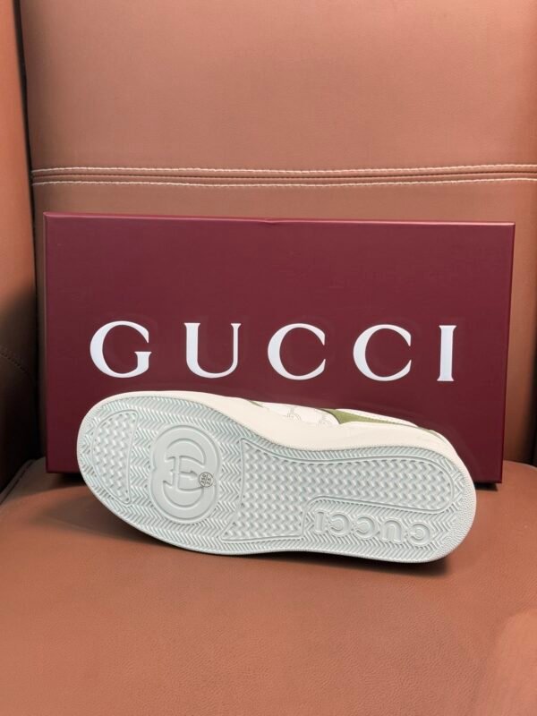 GCCI Trainers with Olive Contrast Panels and Monogram Pattern