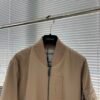 BRBY Zip-Up Jacket with Ribbed Collar - Light Beige