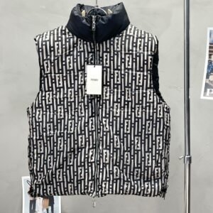 f5c29b40 FND Monogram Padded Gilet - Black/Ivory