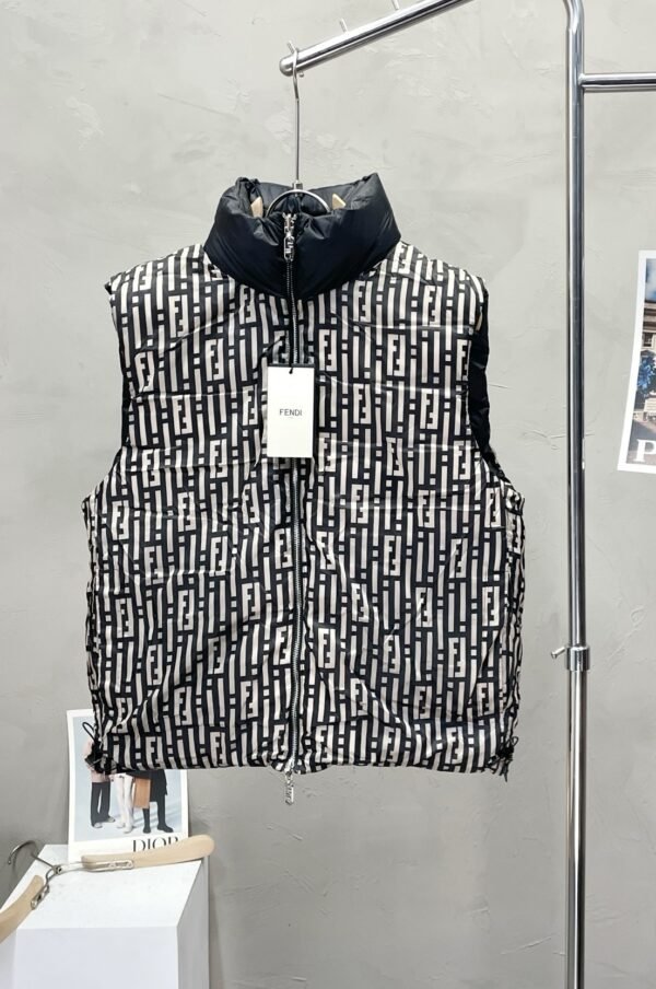 FND Monogram Padded Gilet - Black/Ivory