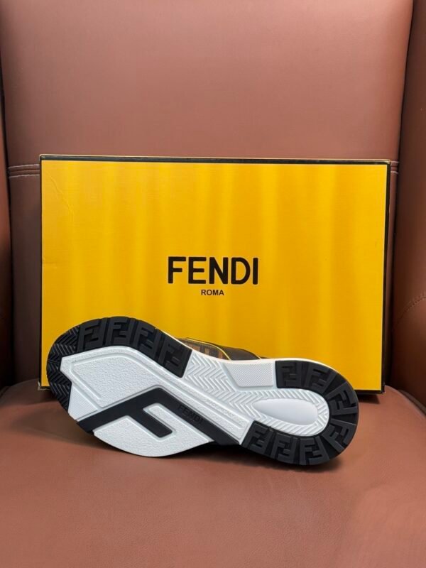 FND Monogram Trainers with Yellow Details - Black/Brown