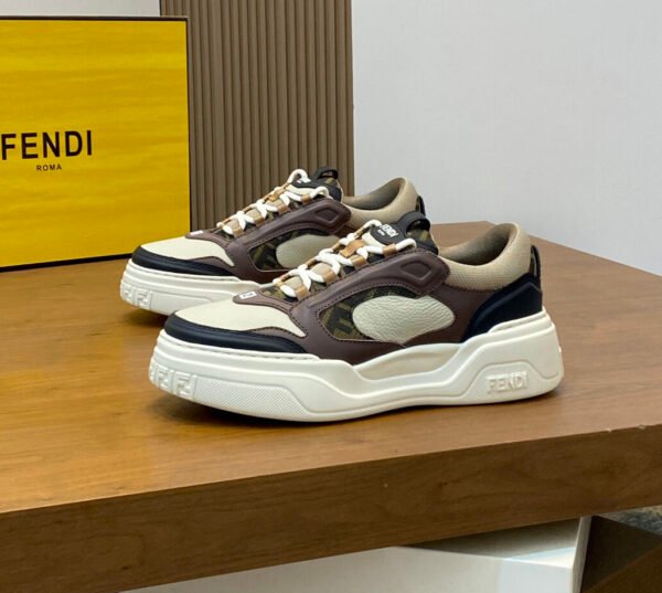 FND Low-Top Trainers with Taupe Details - Brown