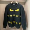 FND Crew Neck Jumper with Graphic Eye Motif - Black