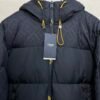 FND Hooded Puffer Jacket with Contrast Lining - Navy Blue