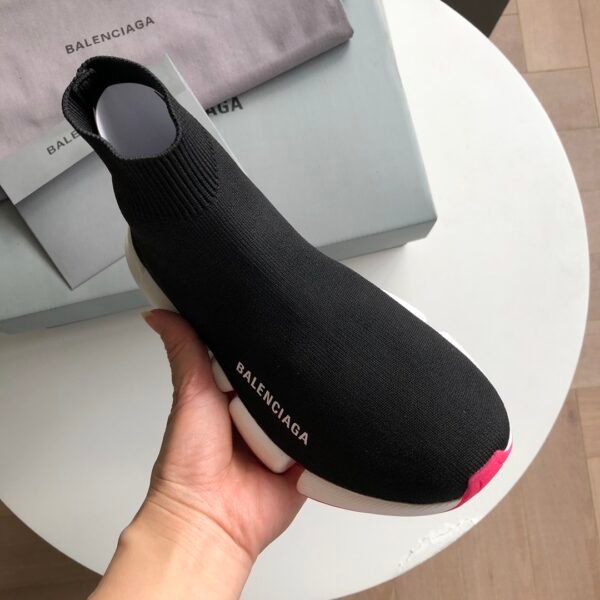 BLNCG Sock-Style Trainers with Contrast Sole - Black/Pink