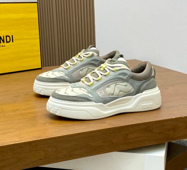 FND Chunky Trainers with Lime Accents - Green/White