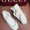 GCCI Trainers with Olive Contrast Panels and Monogram Pattern
