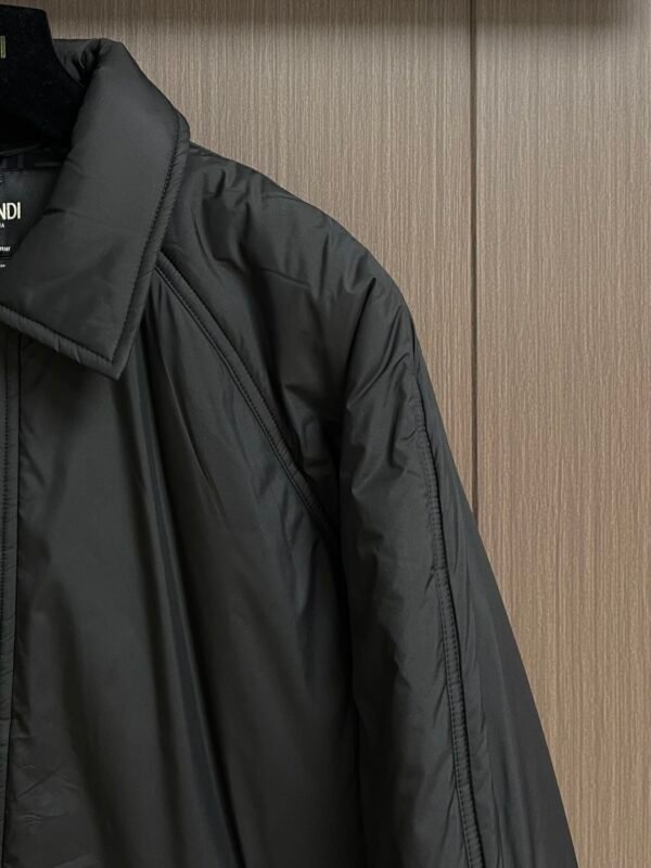 FND Snap-Button Jacket with Contrast Patterned Lining - Black