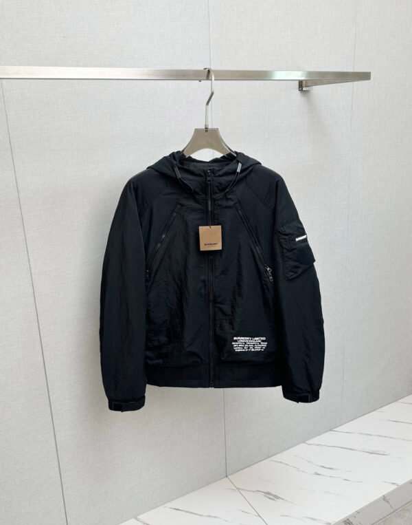 BRBY Hooded Zip-Up Jacket - Black