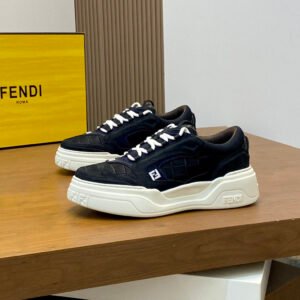 FND Low-Top Chunky Trainers with Raised Panel Detail - Black
