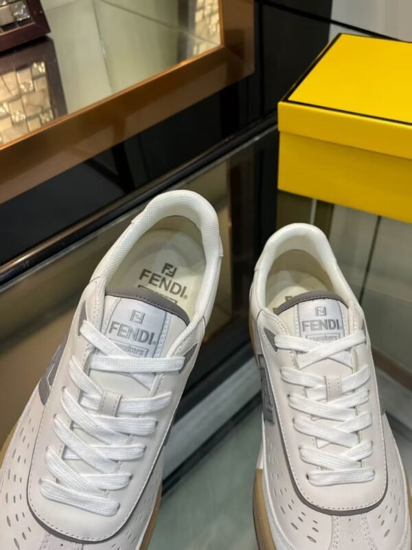 fb2bdb79 FND Low-Top Trainers with Logo Panel - White / Light Grey