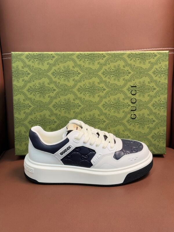 GCCI Trainers with Navy Embossed Monogram