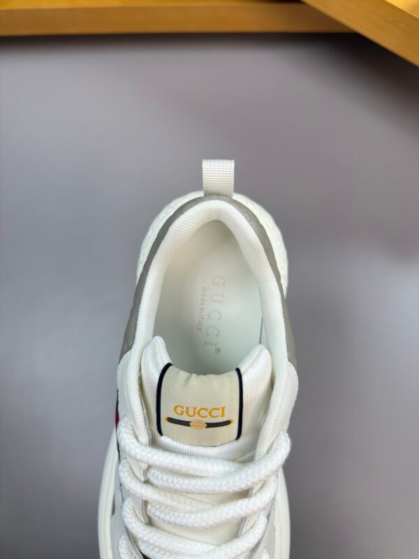 GCCI Chunky Trainers with Side Stripe and Embossed Pattern - Grey/White