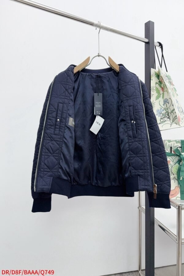 CD Quilted Jacket with Zip Pockets - Navy Blue