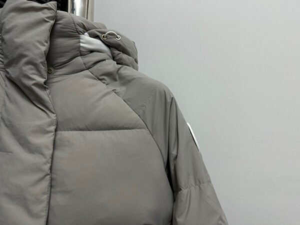 CG Hooded Puffer Jacket with Zip Pockets - Stone Grey