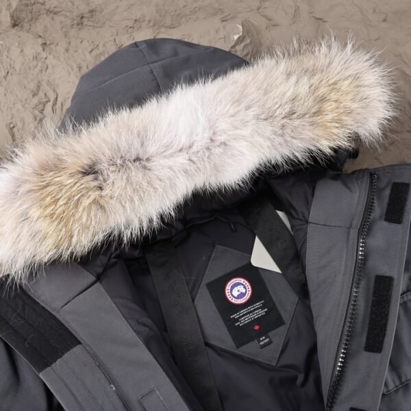 CG Utility Parka Coat with Fur-Trim Hood - Charcoal Grey