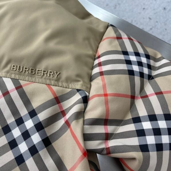 BRBY Zip-Up Check Puffer Jacket - Beige